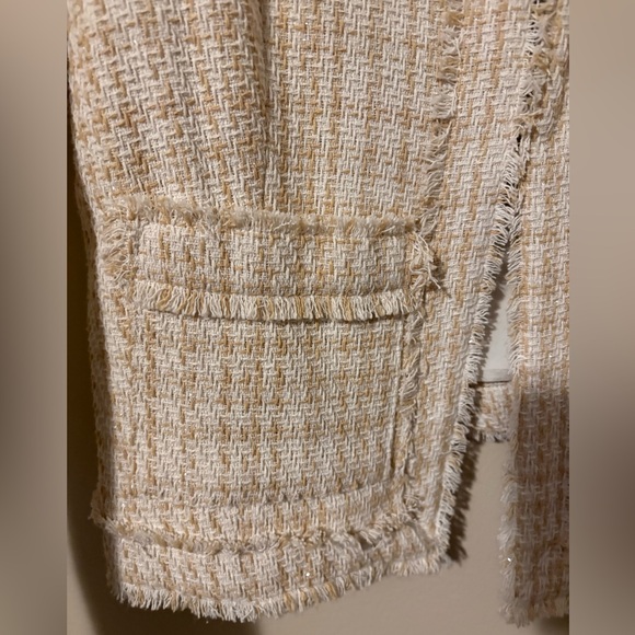 NWT Nanette Lepore Tweed Blazer Jacket Cream Ivory Large ‘Chanel Vibes’ - Picture 6 of 9